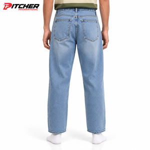 Jeans de Mezclilla para Hombre al por Mayor, Lavado Desgastado, Acabado Vintage, Corte Relajado, Marca Personalizada, Etiqueta Privada - Product Image 4