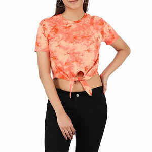 Fashionable Women's Vintage Loose Solid Knitted 100% Cotton <b>Crop</b> <b>Top</b> 2026 Summer High Quality Print Young Girls T-Shirt - Product Image 3