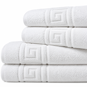 Serviette de bain en coton de qualité supérieure avec motif bordé, tissu éponge doux et moelleux, haute absorption, qualité durable - Product Image 5