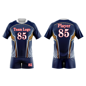 Uniforme de Fútbol Personalizado para Hombre, Conjunto de Camiseta y Pantalones Cortos con Impresión por Transferencia de Calor, 100% Poliéster, Absorbe la Humedad, Protección UV, Cintura Elástica - Product Image 6
