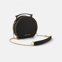 Sac bandoulière vintage personnalisé pour femme, style anglais, en cuir organique écologique, avec fermeture éclair et chaîne