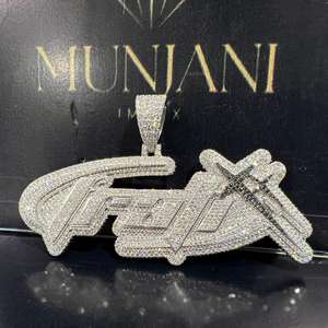 Colgante de Lujo para Hombre Estilo Hip Hop, Letra Personalizada, Diamante Certificado IGI, Plata S925 Chapada en Oro, Diamantes VVS, Colgantes y Dijes - Product Image 3