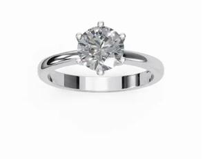 แหวนเพชรทรงกลมเพาะเลี้ยงแบบโซลิแทร์ 0.300 กะรัต ดีไซน์เรียบหรู วงแหวนทอง มีให้เลือกทั้งทอง 9, 14 และ 18 กะรัต - Product Image 1