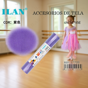 Tela de malla morada Ilan de 48 cm x 9 m para la confección de faldas tutú - Product Image 3