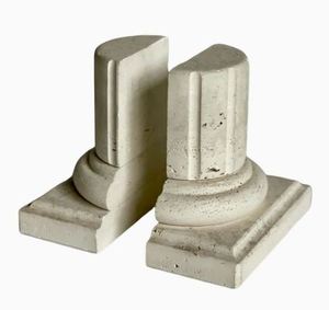 Hot Selling Cream <b>Book</b> Ends Ceramic for Shelves Heavy Duty Bookends for Shelves Heavy <b>Books</b> Library School <b>Gift</b> Purpose - Product Image 1