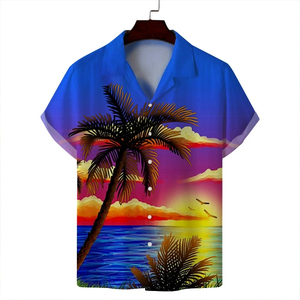 เสื้อฮาวายพิมพ์ลายแฟชั่นชายหาดวินเทจแขนสั้นคุณภาพสูงสั่งทำได้ตามต้องการพร้อมโลโก้แบบกำหนดเอง ระบายอากาศได้ดี สวมใส่สบาย - Product Image 6