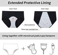 Culotte menstruelle réutilisable pour femmes, anti-fuite, absorbante, douce, respirante, sans couture, écologique, unie, tricotée, pour adultes