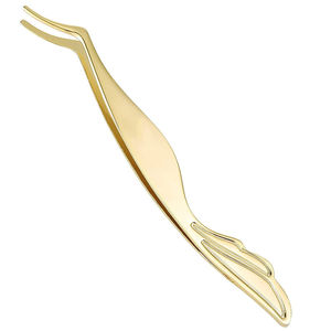 Applicateur de faux cils en acier inoxydable haute précision, pointe dentelée, durable, antistatique, longueur 10 mm pour une pose facile et confortable des cils - Product Image 1