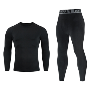 Custom <b>Tights</b> Men Fitness Set Quick Dry Compression Gym Fitness Sets Mens Compression Sport Leggings and Long Sleeve - Product Image 1