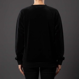 Sudadera de terciopelo negra de lujo Y2K personalizada para mujer con logo de cristal de diamantes de imitación, jersey de cuello redondo de peso pesado para invierno, estilo urbano 100% - Product Image 6