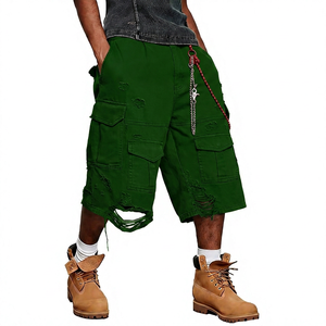 <b>Men's</b> <b>Camouflage</b> <b>Shorts</b> Style Street wear Canvas Mid Waist Loose Fit With Chain Detail - Product Image 3