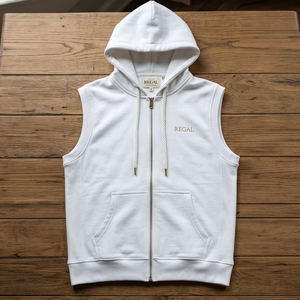 Haut à capuche sans manches pour homme Regal avec poche avant, coupe ajustée, style décontracté - Product Image 5