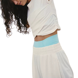 Hot Selling Casual Activewear Women's <b>2</b> <b>Piece</b> Solid <b>White</b> Lounge <b>Set</b> Sleeveless Cropped Top With Wide Leg Sweatpants Breathable - Product Image 3