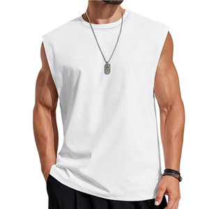 Men's Summer Casual Sports Loose Sleeveless Tops Solid Color Breathable Vest Shirt for Male - Product Image 1