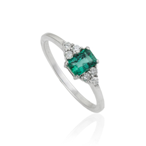 Best Selling Octagon Cut Natural <b>Emerald</b> & Diamond Bridal Fine <b>Ring</b> Jewelry In 925 Sterling <b>Silver</b> Wholesale Price - Product Image 3