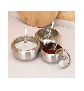 High Quality Stainless Steel <b>spices</b> Seasoning Bowl Accessory Special Design Stainless Steel <b>Jar</b> Sugar Pots - Product Image 3