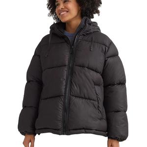 Veste d'hiver matelassée en nylon tricoté à capuche personnalisée OEM pour femme et unisexe, imperméable, respirante, séchage rapide, décontractée, fermeture éclair - Product Image 1