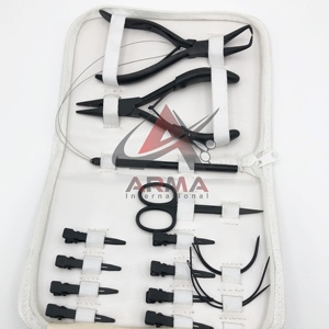Professional Hair <b>Extension</b> Kit 2 Hole Plier <b>Beads</b> opener Hair Plier Scissor Loop and Clip Hair Styling Tools Stainless Steel - Product Image 2