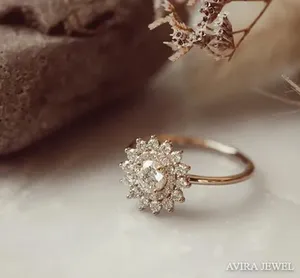 แหวนแต่งงานเพชรเลี้ยงในห้องปฏิบัติการจากผู้ผลิต น้ำหนัก 0.50 กะรัต สี E/F ทรงบริลเลียนท์ ปราศจากนิกเกิล ปราศจากสารตะกั่ว ทองคำแท้ 10K - Product Image 3