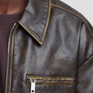 Veste en cuir de motard de style unique, écologique, livraison rapide, design entièrement personnalisé, veste d'hiver pour homme - Product Image 3