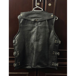 Mens Faux Leather <b>Gothic</b> Biker Vest Steampunk Style with Metal Buckle & Studs 2026 - Product Image 3