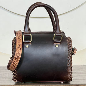 Bolso de Viaje de Cuero Vacuno de Primera Calidad, Hecho a Mano, Pequeño, Elegante, con Diseño Floral, para Mujer, Estilo Bandolera, Perfecto para Viajar - Product Image 6