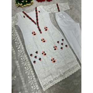 Conjuntos de diseñador para mujer Beautiful Top Pant Dupatta con bordado - Product Image 5