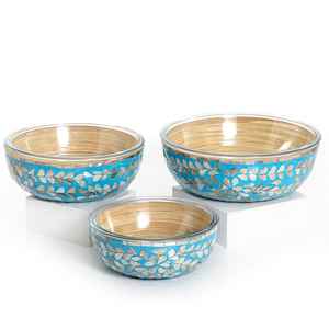 Juego de tazones redondos ecológicos de resina de nácar y madera, diseño moderno, vajilla pulida hecha a mano, tazón pulido. - Product Image 5