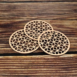 Handcrafted Plated Wood Serving Tray Coaster Set High Quality Customized <b>Home</b> Use Durable Modern <b>Welcome</b> <b>Gifts</b> - Product Image 6