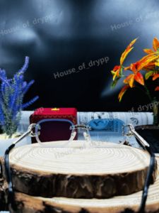 Lunettes de soleil sans monture en argent 925 avec diamants Moissanite taille poire VVS, verres dégradés, style glacé, monture de créateur, unisexe - Product Image 2