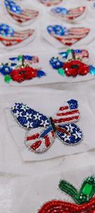 Ensemble de patchs de Noël perlés, broderie appliquée chapeau de Père Noël et moufles, à coudre sur vêtements, accessoires de décoration artisanale - Product Image 3