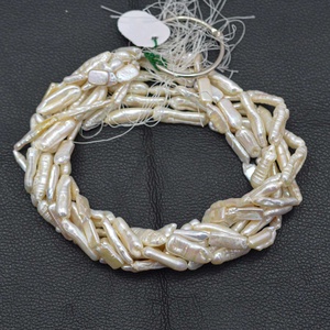 Perles de pierres précieuses en perles d'eau douce naturelles blanches baroques de 15 mm, 20 mm, 25 mm, 30 mm, longues, percées, personnalisées, bijoux, cadeaux de Noël - Product Image 3