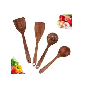 Juego de espátulas de madera de olivo orgánica hechas a mano, utensilios de cocina para freír, revolver, mezclar y servir - Product Image 4
