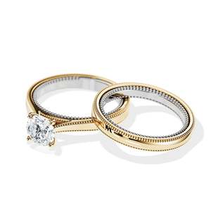 Anillo de compromiso de diamantes de corte brillante redondo chapado en oro de 14k para mujer, color D, cultivado en laboratorio, certificado IGI, estilo clásico. - Product Image 4