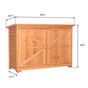 Casetta da Giardino in Legno di Abete Rosso con Doppia Porta, Impermeabile, per Esterni, Facile da Montare, Resistente alle Intemperie - Product Image 5