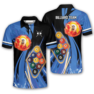Camisetas de Billar y Snooker Sublimadas con Diseño Personalizado para Hombre, Top Ventas, 100% Poliéster, Polo de Billar - Product Image 2
