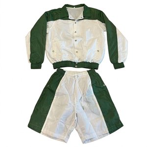 High Demands Custom Logo Green White <b>Men's</b> High Quality Nylon Wind Breaker Short Sets For <b>Summer</b> Wear <b>Men</b> Set Streetwear <b>Jackets</b> - Product Image 1