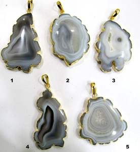 จี้หินควอตซ์โซลาร์เจโอดสีเทาธรรมชาติบนตัวเรือนเงินสเตอร์ลิง - Product Image 2