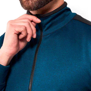 Ensemble de survêtement bleu tendance pour homme, avec fermeture éclair intégrale, respirant, en polyester et coton, poches latérales, idéal pour l'automne - Product Image 6