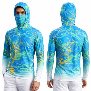 เสื้อฮู้ดดี้ตกปลาป้องกันรังสียูวี แขนยาวสั่งทำพิเศษ เสื้อเชิ้ตตกปลาแห้งเร็ว พิมพ์ลายแบบซับลิเมชั่น เสื้อผ้าตกปลากลางแจ้งสำหรับผู้ชาย - Product Image 4