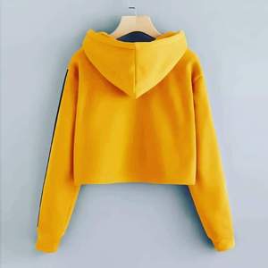 Hoodie court surdimensionné en molleton 100 % coton personnalisé pour femme, manches longues, respirant, idéal pour l'hiver - Product Image 4