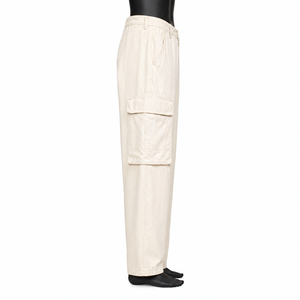Pantalones Cargo Personalizados para Hombre, de Algodón Twill, Pierna Ancha, Multibolsillos, Casuales, para Trabajo, Color Beige, Venta al Por Mayor, OEM - Product Image 3