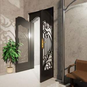 Portes d'entrée en fer forgé de luxe pour maison, porte principale sécurisée, design décoratif pour maisons modernes - Product Image 4