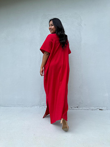 Double Gauze Cotton <b>Kaftan</b> Dress Womens Summer Dress Beach Cover Up Vacation Caftan Cruise Party Wear - Product Image 2