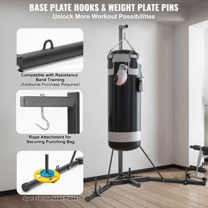 Support de sac de frappe en acier robuste, hauteur réglable, équipement d'entraînement de boxe avec base lestée - Product Image 5