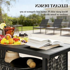 Mobiletto grigio misto, tavolo da bar da esterno, portasciugamani - Set di mobili resistenti ed eleganti - Product Image 3