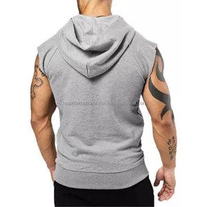 Sudadera con capucha sin mangas para hombre Premium de alta calidad 100% Fleece Lined Lightweight Hoody Top - Product Image 2