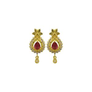 Colliers en laiton plaqué or 14K, 18K, 24K, avec pierres AD et rubis, design traditionnel, ensemble de bijoux tendance, vente en gros - Product Image 6