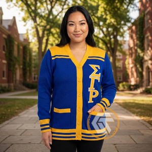 Trésors grecs : Appliques brodées en acrylique personnalisées Sigma Gamma Rho, pour l'avant de vêtements de sororité, de haute qualité, pour femmes, style grec, hiver, décontracté - Product Image 3