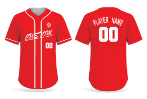 Custom Red <b>Baseball</b> Jersey Men's Short Sleeve V-Neck Moisture Wicking Polyester Team Name Print 00 Player Name Back - Product Image 1